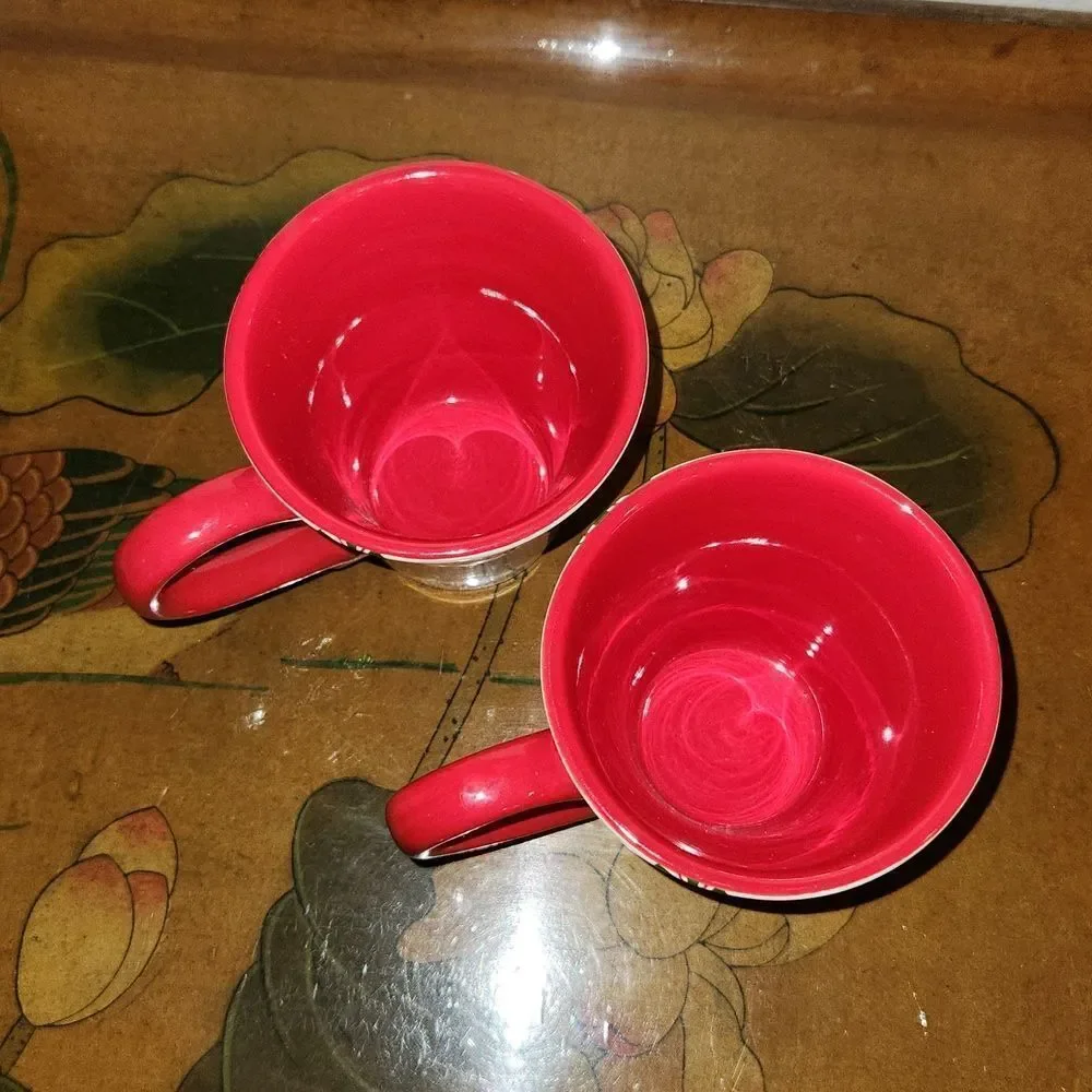Pier 1 Imports Candy Cane Cup Mug 10oz. Set of 2